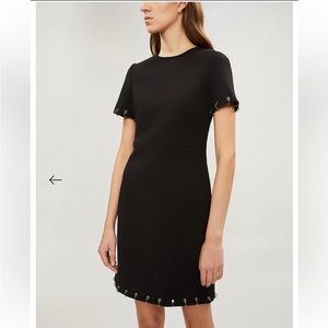 NWT Maje Risis Black Dress With Silver Pierced Ring Detail